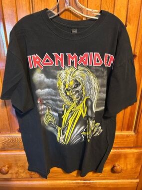 Black Graphic Band Tee - Yellow Accent